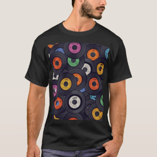 Camiseta Vintage Vinyl Records Music Background