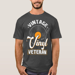 Camiseta Vintage Vinyl Veteran Trabalho de arte Para Uma Mú