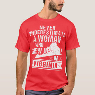Camiseta Vintage Virginia Map Woman