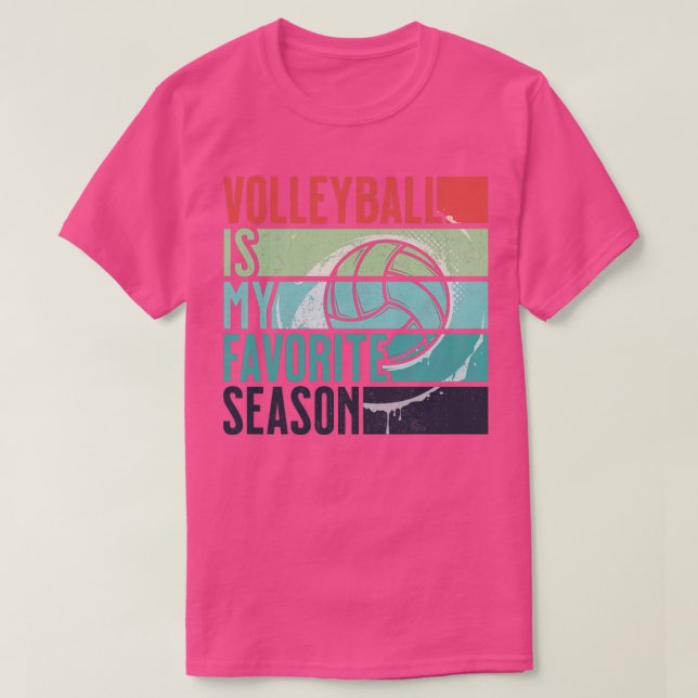 Camiseta Vintage Voleibol É Meu Seaso Favorito (Frente do Design)