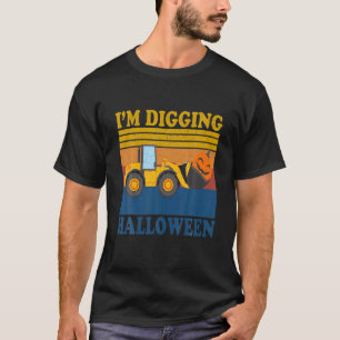 Camiseta Vintage, Vou Escavar O Trator Da Cara De Abóbora D