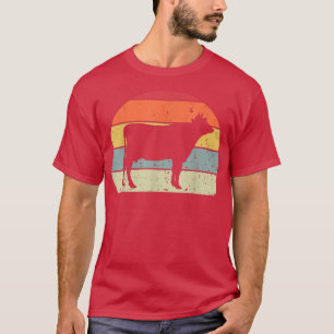 Camiseta Vintage Vow Lover Retro Cow Farmer Fa Amante de os