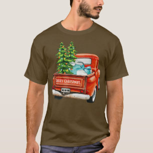 Camiseta Vintage Wagon Christmas Classic Red Truck Car Xmas