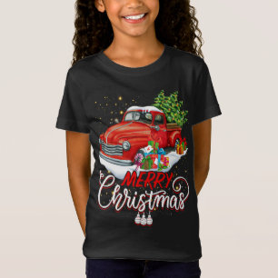 Camiseta Vintage Wagon Red Truck Árvore de Natal Pajama Fam