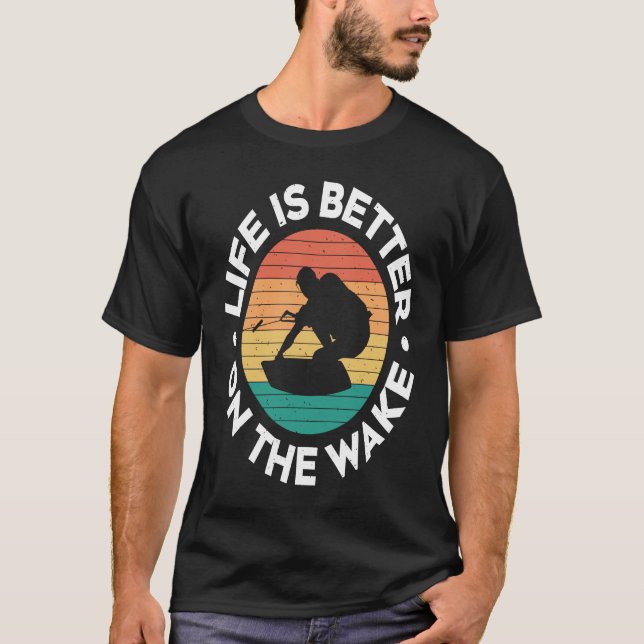 Camiseta Vintage Wakeboarding   On The Wake (Frente)