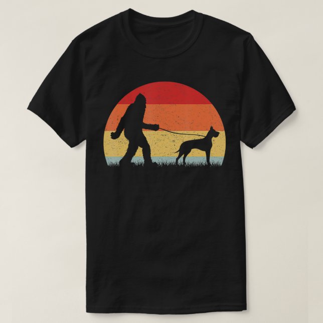 Camiseta Vintage Walking Great Dane Dog Engraçado Gifes (Frente do Design)