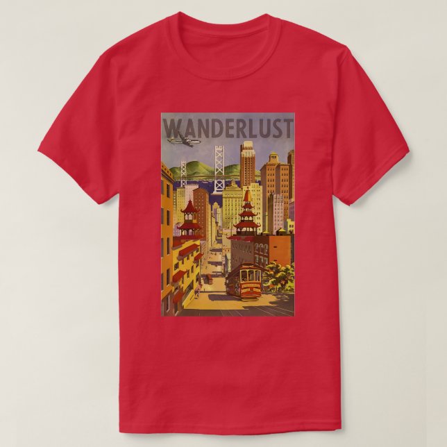 Camiseta Vintage Wanderlust (Frente do Design)