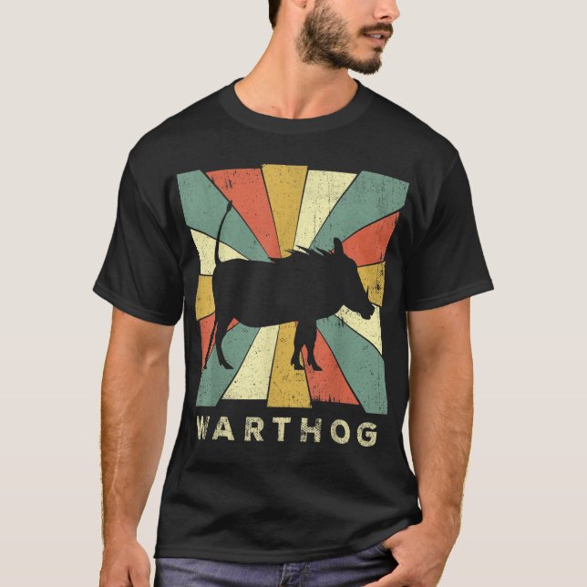Camiseta Vintage Warthog Lover Estilo Retro Animal (Frente)