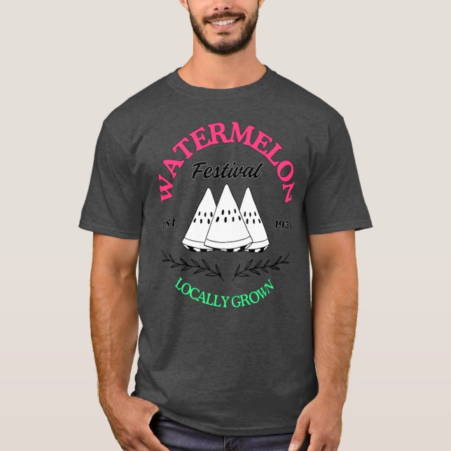 Camiseta Vintage Watermelon Crown Festival 1954 Retro Fruit (Frente)