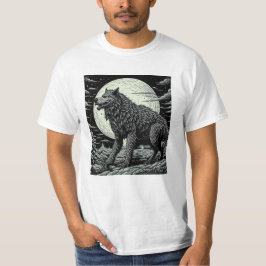 Camiseta Vintage Werewolf em frente à lua cheia