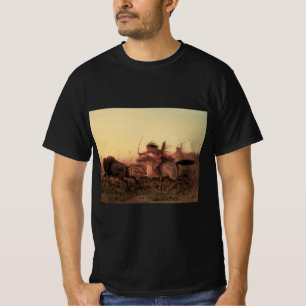 Camiseta Vintage West, Caça ao Búfalo Indiano por Charles W