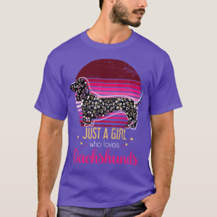 Camiseta Vintage Wiener Dog Lover Girl Dachshund
