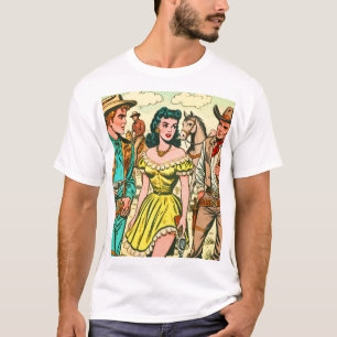 Camiseta Vintage Wild West Country Histórias em quadrinhos