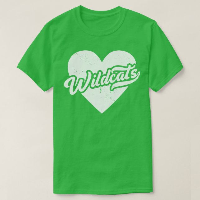 Camiseta Vintage Wildcats School Spirit Segundo grau Mascot (Frente do Design)