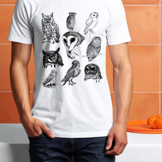 Camiseta Vintage Wise Owls Doodle Collection