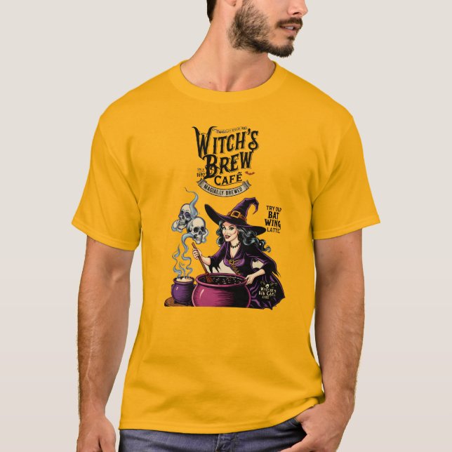 Camiseta Vintage Witch Brew Café T Shirt (Frente)