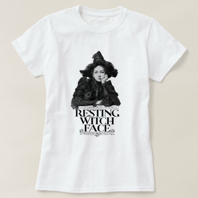 Camiseta Vintage Witch "Resting Witch Face" (Frente do Design)