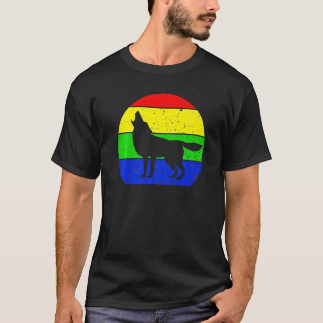 Camiseta Vintage Wolf Retro Wolves Wolf Silhouette (Frente)