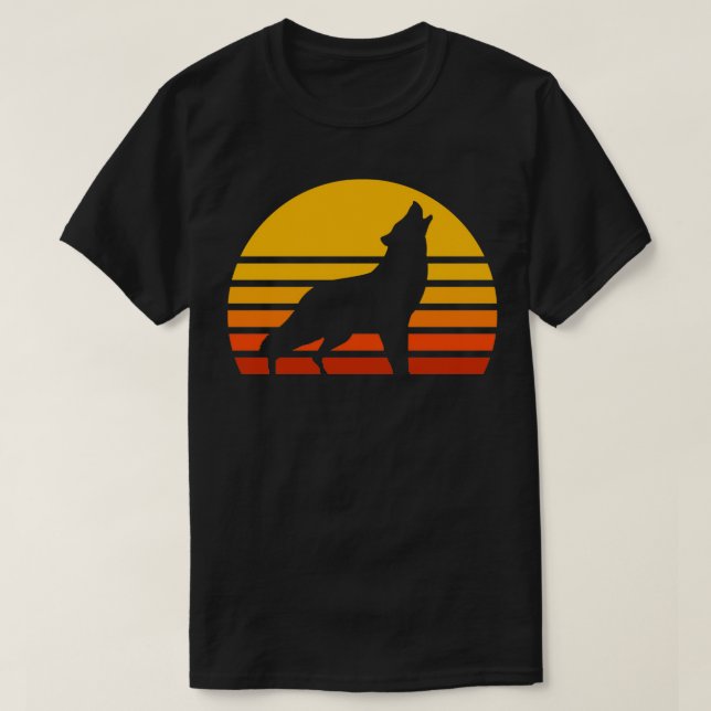 Camiseta Vintage Wolf Sunset Retro Wolf (Frente do Design)