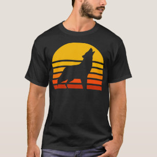 Camiseta Vintage Wolf Sunset Retro Wolf