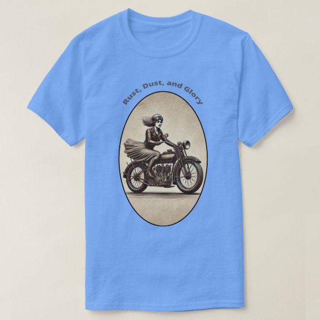 Camiseta Vintage Woman Motorcycle Veste Goggggogggs URM (Frente do Design)