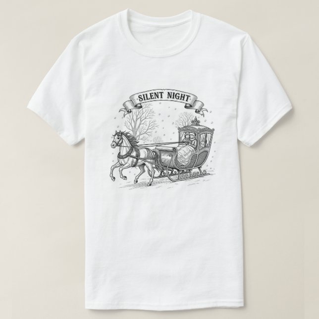 Camiseta  Vintage Woodcut Christmas Tee (Frente do Design)