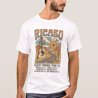 Camiseta Vintage World Tour 1974 Ricaso Desert Mirage Tour