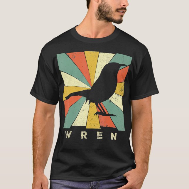 Camiseta Vintage Wren Bird Style Animal (Frente)