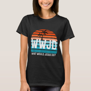 Camiseta Vintage WWJD O que Jesus faria à fé cristã J