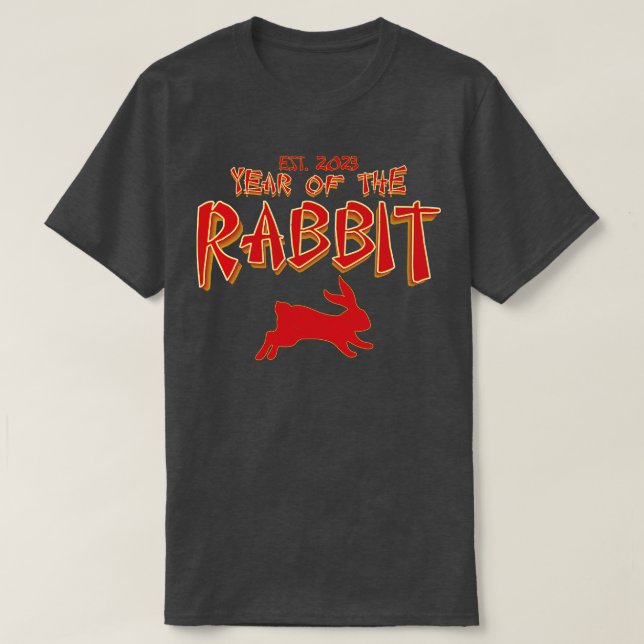 Camiseta Vintage Year Of The Rabbit Est 2023 (Frente do Design)