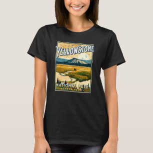 Camiseta Vintage Yellowstone Park Poster Hayden Valley Dain