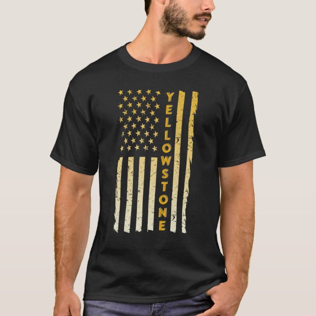 Camiseta Vintage Yellowstone shirt US Flag_1 (Frente)