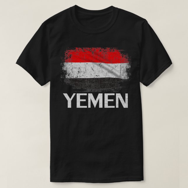 Camiseta Vintage Yemen Flag For Yemeni Gift (Frente do Design)