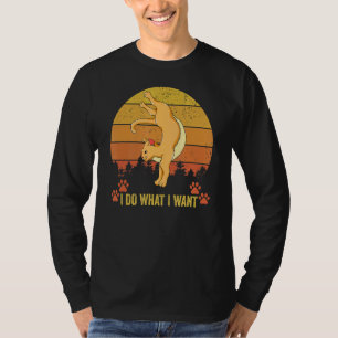 Camiseta Vintage Yoga Cat I Faz O Que Eu Quero Gato Felino