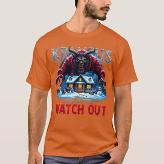 Camiseta Vintage You Better Watch Out Krampus Dark Christma