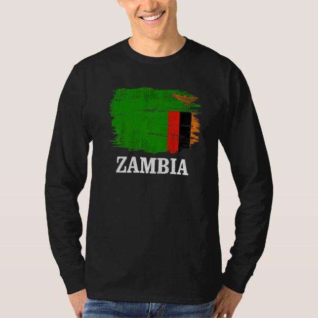 Camiseta Vintage Zambia Flag For Zambian (Frente)