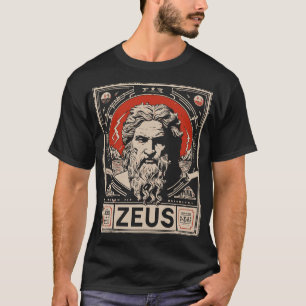 Camiseta Vintage Zeus Portrait   Grego Sabedoria Deus Arte