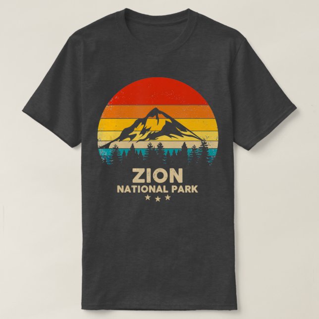 Camiseta Vintage Zion National Park Retro Souvenir (Frente do Design)