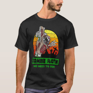 Camiseta Vintage Zombie Sloth Não Precisa Executar Cos De H