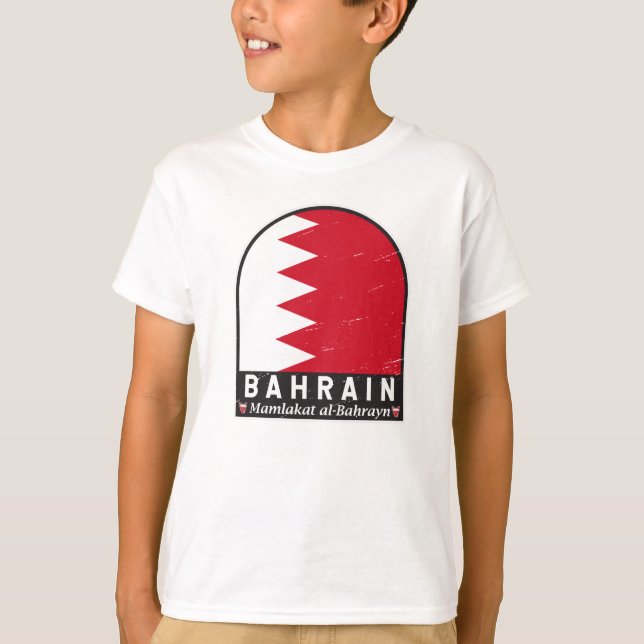 Camiseta Vintagem Afetada do Emblem do Bahrein (Frente)