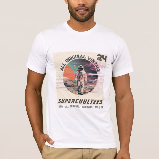 CAMISETA VINTAGEM ASTRONAUTA NO GRÁFICO EXTERIOR (Frente)