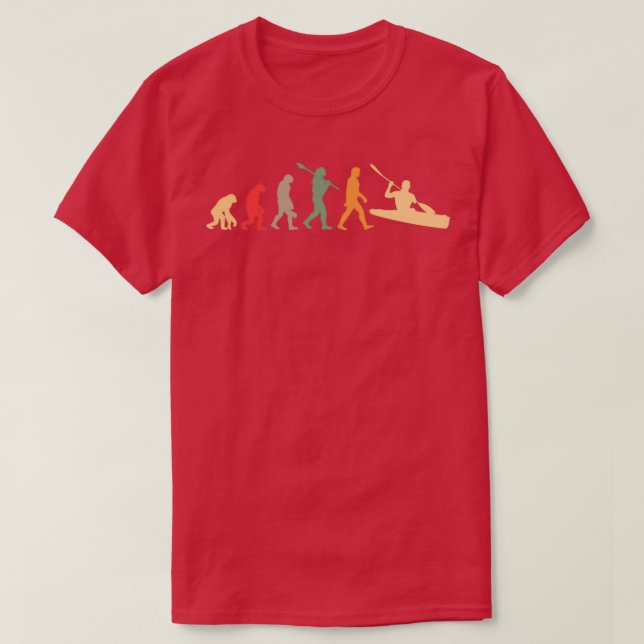 Camiseta Vintagem da evolução de Kayaking  (Frente do Design)