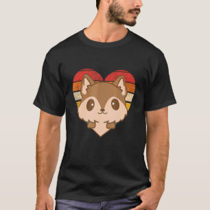 Camiseta Vintagem da Forma Retro Coração de Coiote Cuta