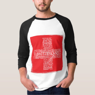 Camiseta Vintagem da Nuvem do Sinalizador de suiça