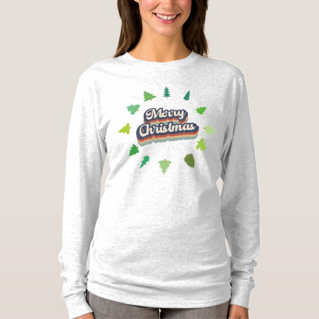 Camiseta Vintagem de Árvore de Natal #4 (Frente)