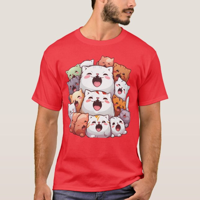 Camiseta Vintagem de gato e amigo (Frente)