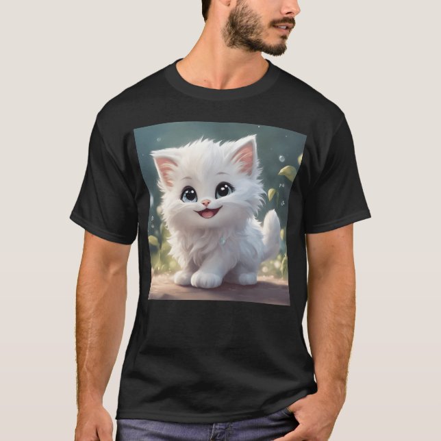 Camiseta Vintagem de gatos brancos (Frente)