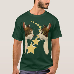 Camiseta Vintagem de Gatos Espelhados