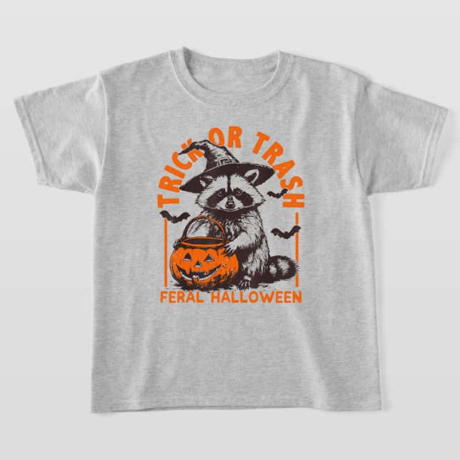Camiseta Vintagem de Halloween com mágoa ou lixo (Postura )