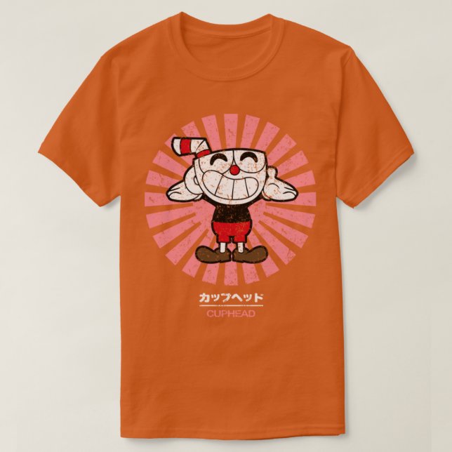 Camiseta Vintagem de Retro Cuphead (Frente do Design)